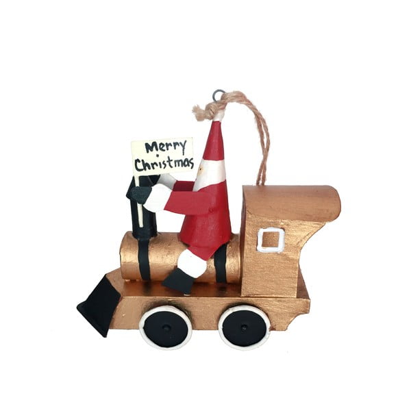 Decorazione natalizia appesa Santa in Gold Train - G-Bork