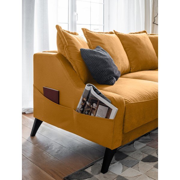 Divano in velluto giallo senape Royal Rose - Miuform-image-4