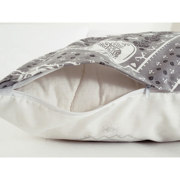 Biancheria da letto singola 140x200 cm in crêpe bianco e grigio Top Class - B.E.S.-image-1