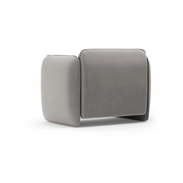 Poltrona grigio scuro con rivestimento in velluto Georgia – Micadoni -image-3