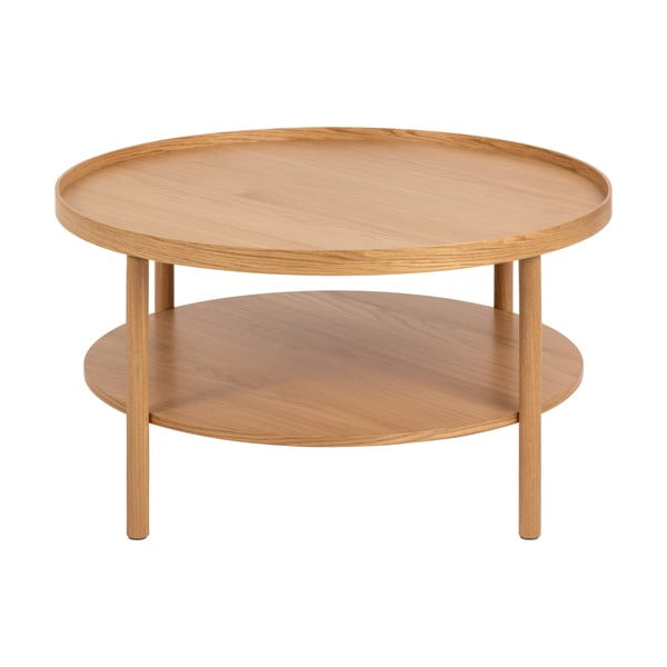 Tavolino rotondo in colore naturale con effetto rovere ø 80 cm Banbury - Actona-image-4