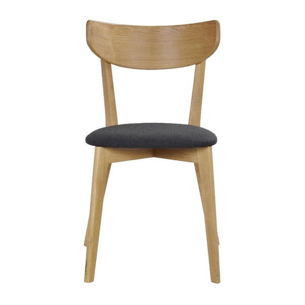 Sedia da pranzo in rovere marrone con seduta grigio scuro Ami - Rowico-image-1