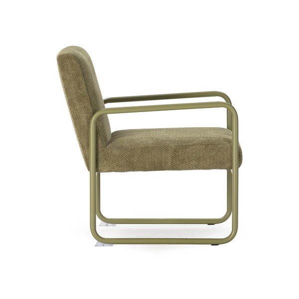 Poltrona verde con rivestimento in ciniglia Vince – MOME-image-3