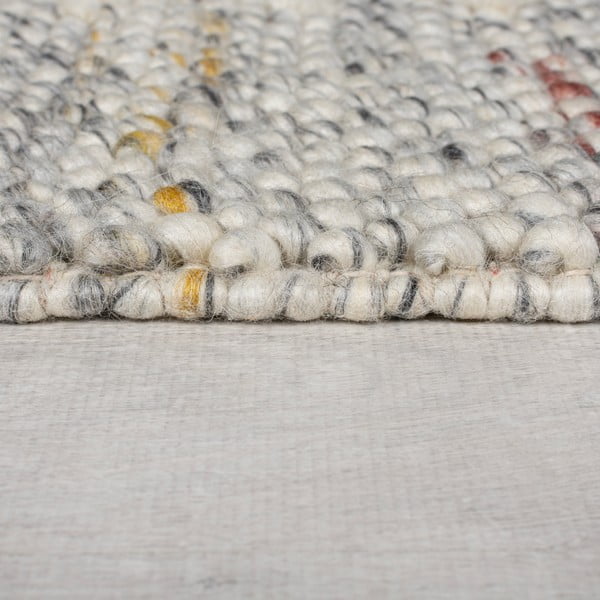 Tappeto grigio e crema tessuto a mano con lana 160x230 cm Minerals Border - Flair Rugs-image-4