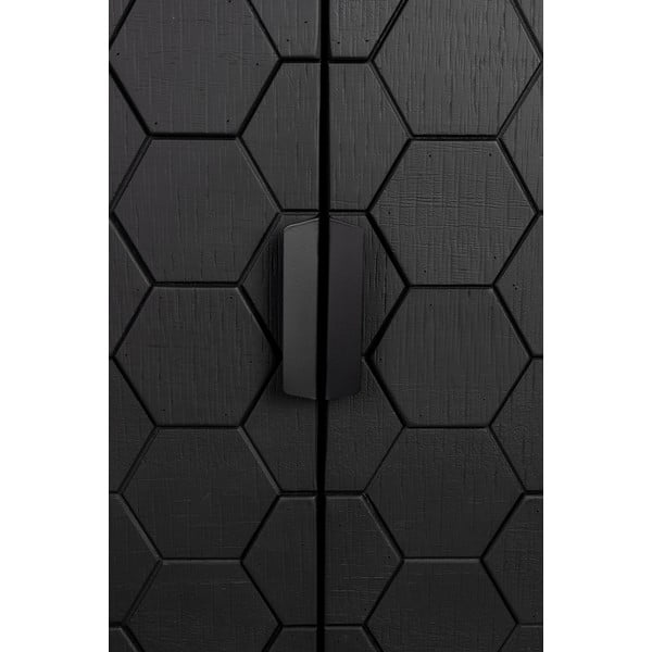 Cassettiera bassa in pino nero 140x58 cm Linc - White Label-image-2