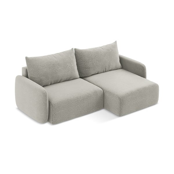 Divano angolare grigio chiaro allungabile/con contenitore (con penisola a destra) Kalena – Makamii-image-3