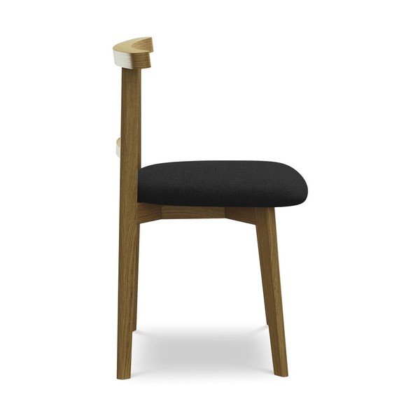 Sedia da pranzo nera in legno massiccio Ohelo – Makamii-image-2