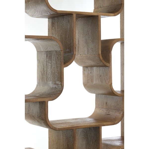 Scaffale colore naturale scuro in mango massiccio 100x200x30 cm Labare – Light & Living-image-4