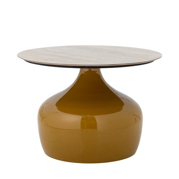 Tavolino da salotto rotondo giallo con piano in ceramica ø 60 cm Lecco – Bloomingville