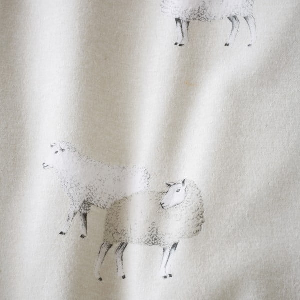 Biancheria da letto singola in flanella beige 135x200 cm Sheep - Catherine Lansfield-image-4