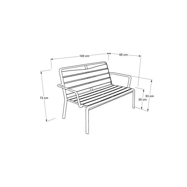 Panchina da giardino in metallo grigio Spring - Ezeis-image-4