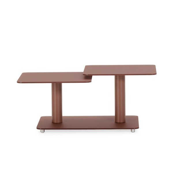 Tavolino da salotto color terracotta in vetro 54x115 cm Elvi – Marckeric-image-1