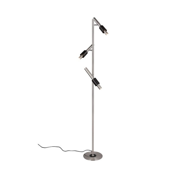 Lampada da terra LED nera e argentata (altezza totale 150 cm) Ikaris – Trio Select-image-1