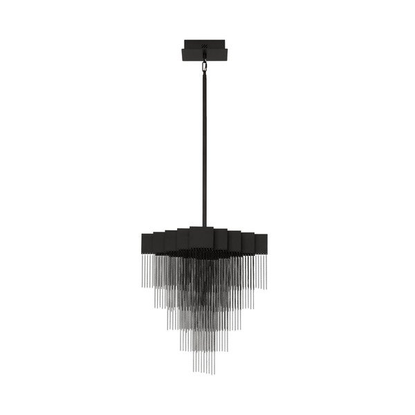 Lampadario LED nero opaco in acciaio con intensità regolabile Revια – Nova Luce