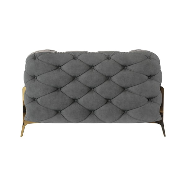 Poltrona grigia con rivestimento in velluto Chelsea Bis – Ropez-image-3