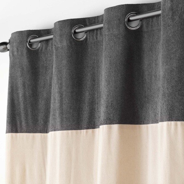 Tenda beige antracite 140x240 cm Tessa - douceur d'intérieur-image-1