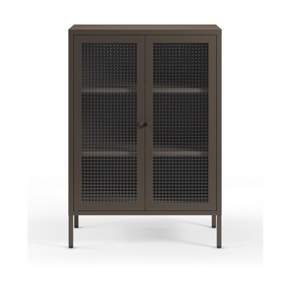 Vetrina grigia in metallo 70x100x40 cm Layna – Marckeric