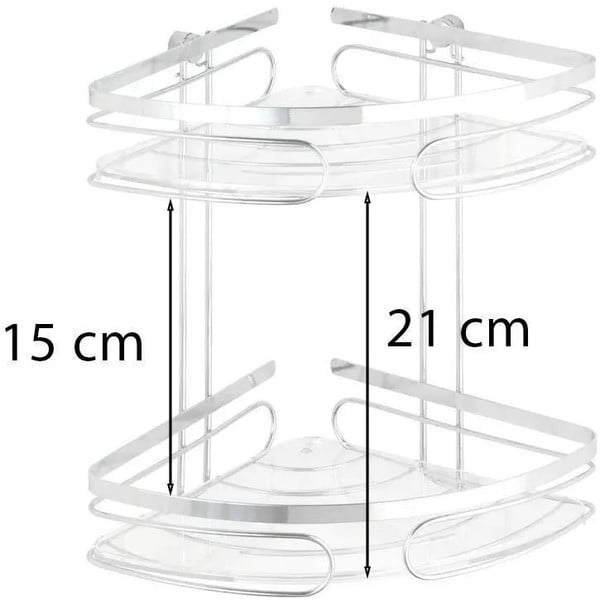 Mensola da bagno da parete e angolare argentata in acciaio inox Premium – Wenko-image-4