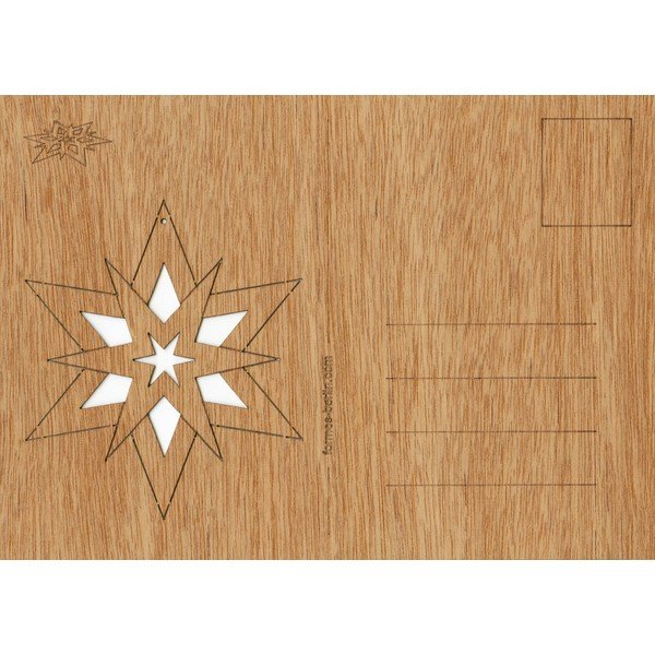 Cartolina in legno Stella doppia, 14,8 x 10,5 cm - Formes Berlin-image-1