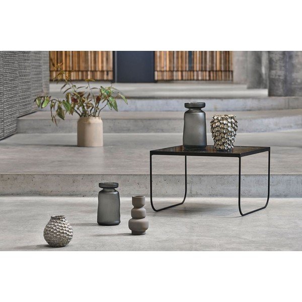 Tavolino nero con piano in marmo 60x60 cm Gorm - Villa Collection-image-2