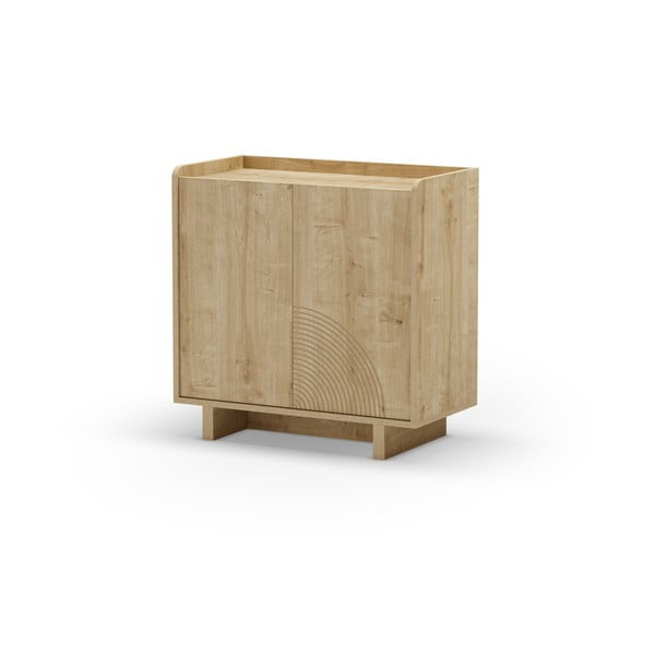 Armadietto di colore naturale con effetto rovere 80x80x40 cm Daira – Marckeric-image-3