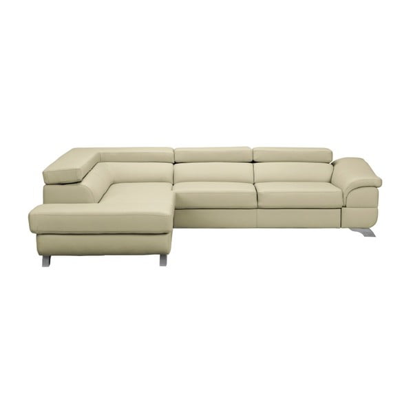 Divano in pelle beige Gamma, angolo sinistro - Windsor & Co Sofas