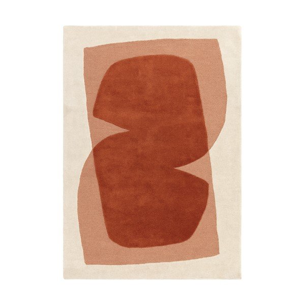 Tappeto arancione/beige in lana tessuto a mano 120x170 cm Kinney – MADE