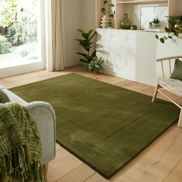Tappeto in lana verde 160x230 cm - Flair Rugs-image-1