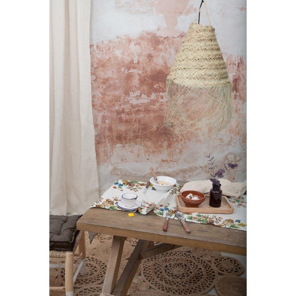 Runner da tavola beige con lino, 45 x 140 cm Amazonia - Tierra Bella-image-1