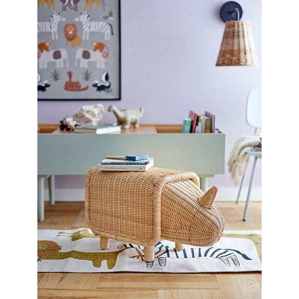 Sgabello per bambini in rattan Soffe - Bloomingville Mini-image-1