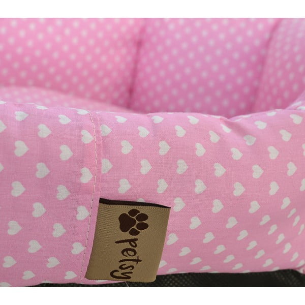 Letto in cotone rosa 65x50 cm Pinky - Petsy-image-1