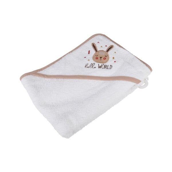 Asciugamano con cappuccio da bambini bianco in cotone 75x75 cm Forest – Bébé Douceur