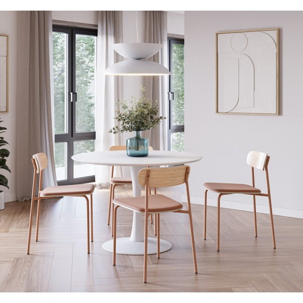 Set di 2 sedie da pranzo in colore rosso-naturale Adriana - Marckeric-image-1