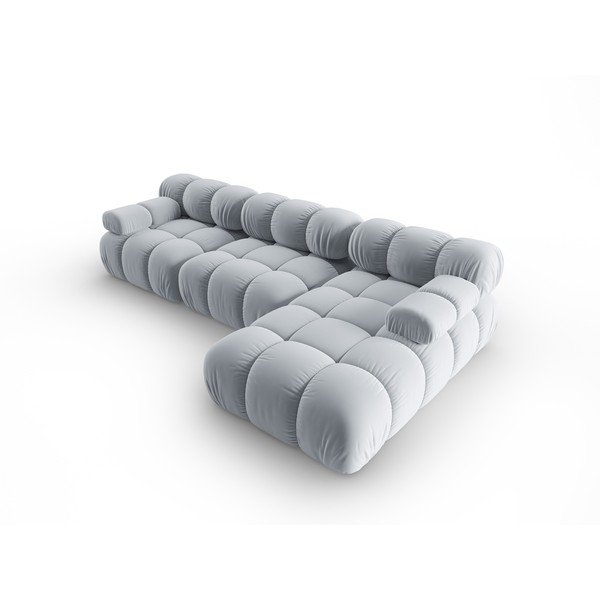 Divano in velluto azzurro 285 cm Bellis - Micadoni Home-image-4