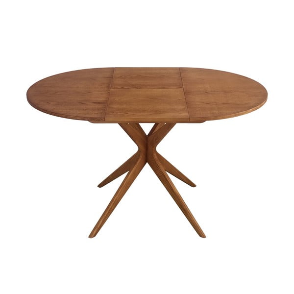 Tavolo da pranzo rotondo con effetto rovere allungabile con estensione ø 90 cm Jubi – Ragaba-image-3