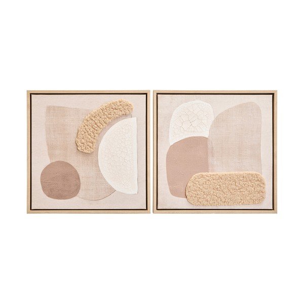 Set di dipinti in 3D con cornice inclusa/dipinti su tela 2 pz 40x40 cm Astratto – Premier Housewares