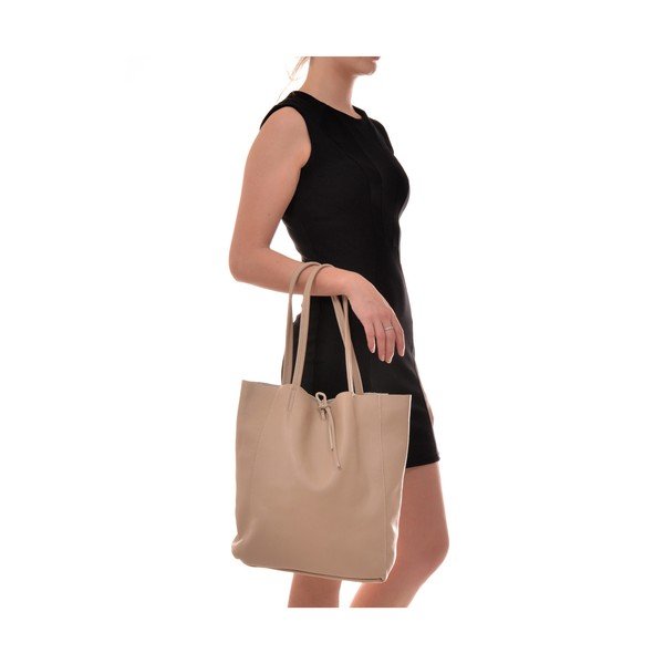 Béžová dámská kožená kabelka Sofia Cardoni Shopper-image-2