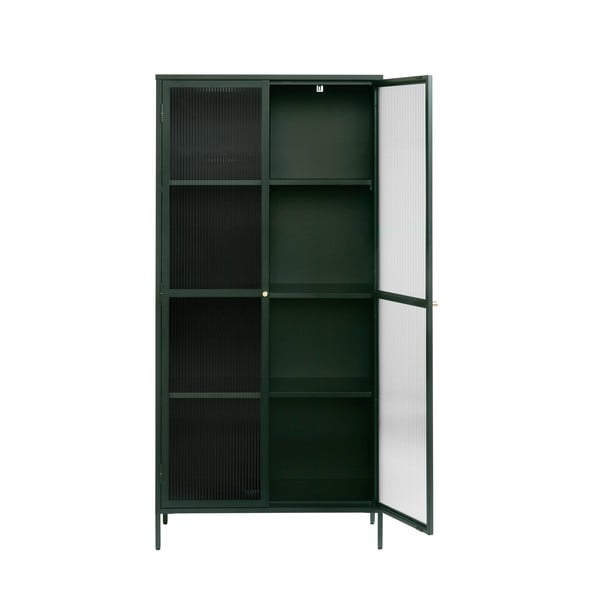 Vetrina in metallo verde scuro 90x190 cm Bronco - Unique Furniture-image-3