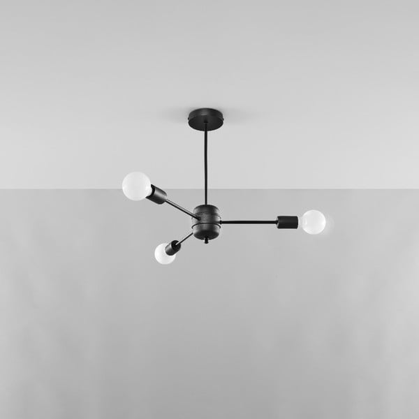 Plafoniera nera 61x61 cm Benedett – Sollux-image-1