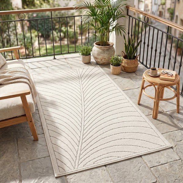 Passatoia da interno ed esterno color crema 80x250 cm Nova 1204 – Ayyildiz Carpets-image-1