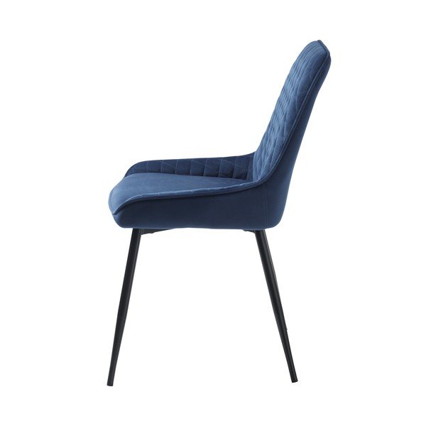 Sedia da pranzo in velluto blu Milton - Unique Furniture-image-2