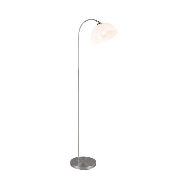 Lampada da terra argentata con paralume in metallo (altezza totale 170 cm) Sierra – Trio