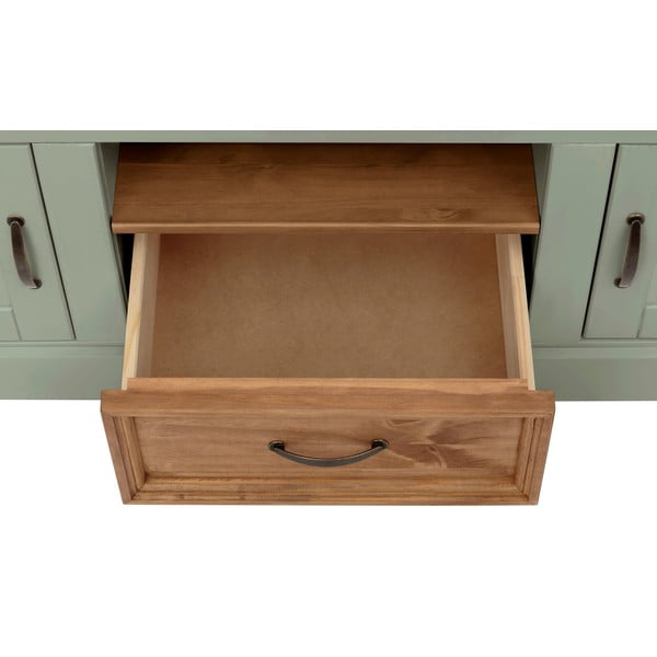 Mobile TV verde chiaro in legno di pino 160x50 cm Selma - Støraa-image-4