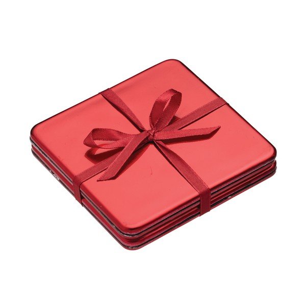 Sada 4 podtácků Kitchen Craft Winter Woodland Red