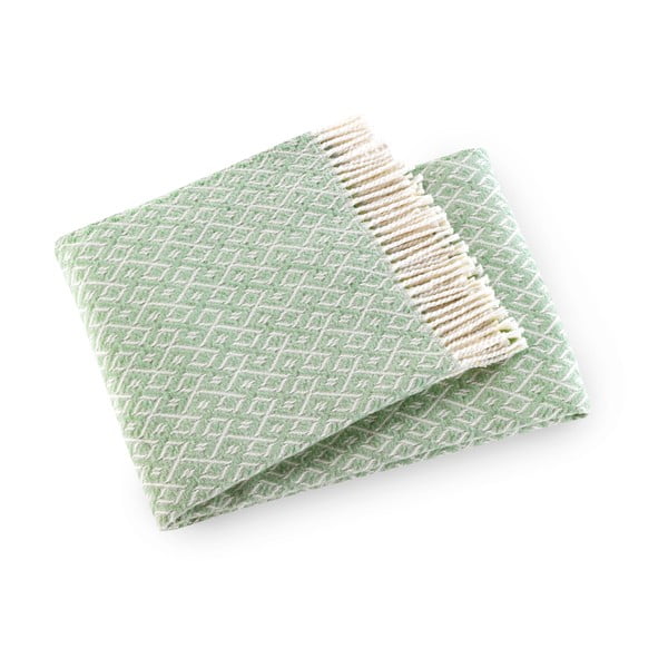 Plaid verde menta con contenuto di cotone , 140 x 180 cm Agave - Euromant