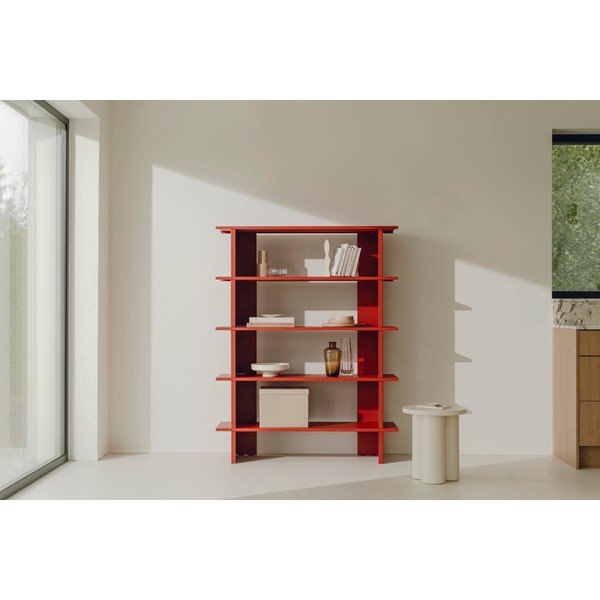 Libreria rossa in metallo 120x156x37 cm Hes – noo.ma-image-4