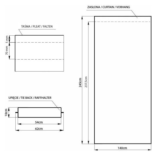 Tenda rosso scuro Borgogna, 140 x 245 cm - AmeliaHome-image-1