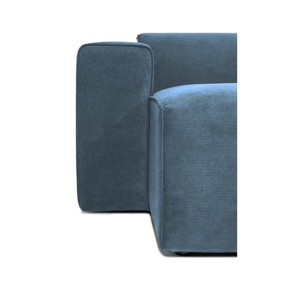 Divano componibile blu (con penisola a sinistra) con rivestimento in velluto a coste Sting – Scandic-image-3