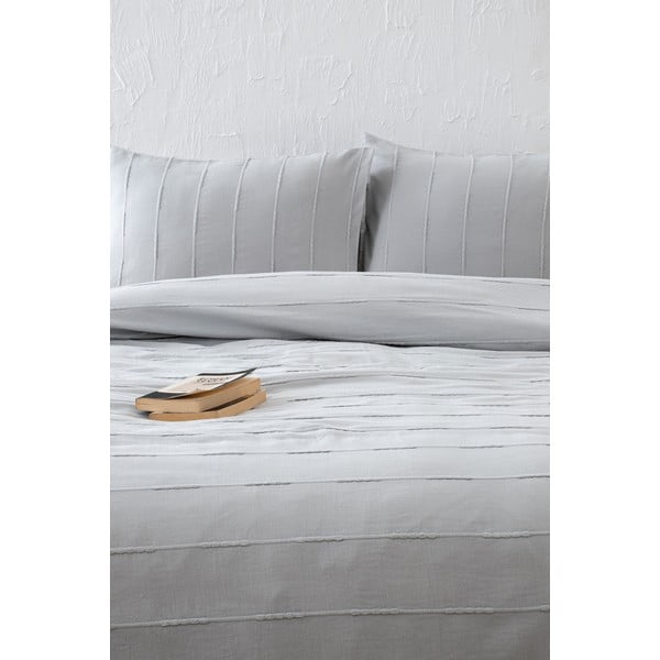 Set con copriletto e federa grigio in cotone 210x220 cm Sedef – Mijolnir-image-1