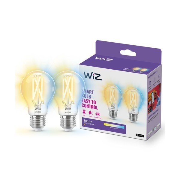 Lampadine smart in set con filamenti 2 pz con presa E27, 7 W – WiZ